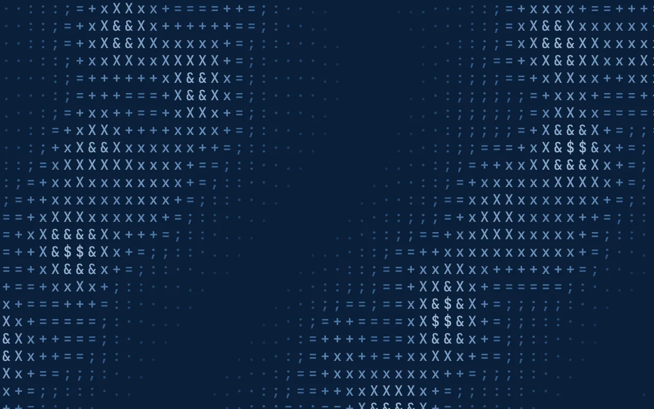 Fondo de ondas azules hecho de caracteres